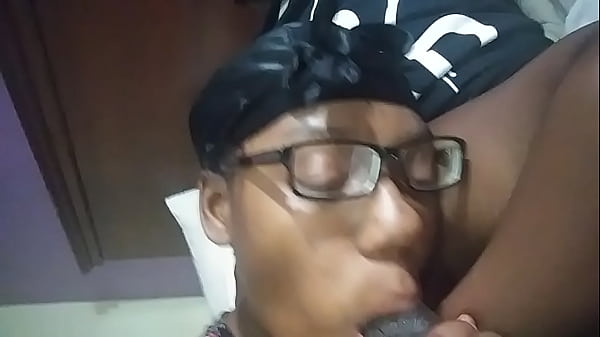 Nerdy girl gives head