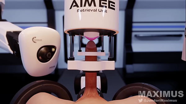 Cock milked by AI machine animation with_sound