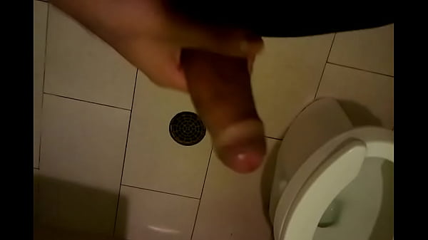 Jerking off in public restroom