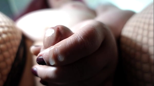 Fat Tranny Maturbates Big Dick Then Cumshots Hard Closeup With Fishnets thumbnail