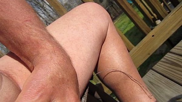 65 year old Hottang69 Grandpa #17 jacking off his small cock outside cumming again! 