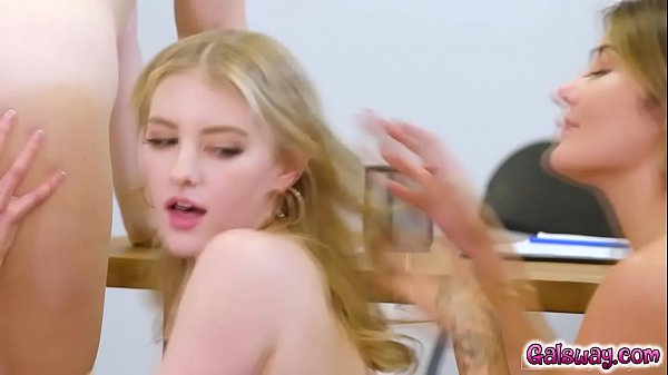 The girls gets hot watching various clips of adult intertainment