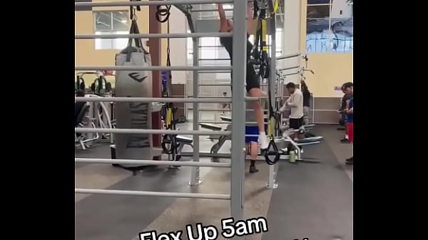 Flex up 5am swinging around gym time 