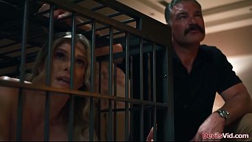 Submissive wife lets husband fuck neighbor while licking her