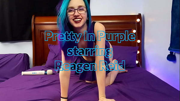 Hot youthful teen masturbates in a purple room 