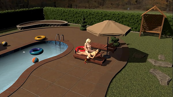 Princess zelda is having sex next to the pool 