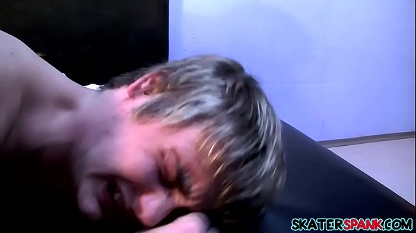 Pale slim twink gets hard spanking 