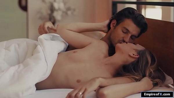 A guy licking and fucking his small tits brunette girlfriend 