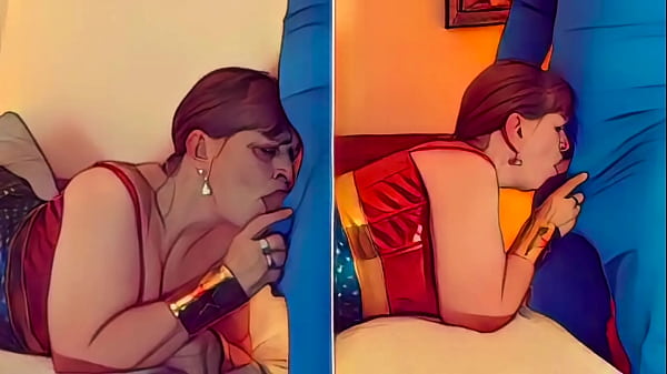 Mature Gilf AI animation of sexy, horny Wonder Woman getting fucked by Superman 