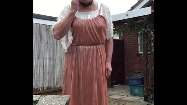 Transvestite / Crossdresser poses outdoors 