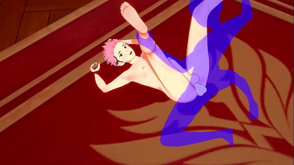 Jujutsu Kaisen Yaoi - Yuji Itadori Footjob & bareback creampie 