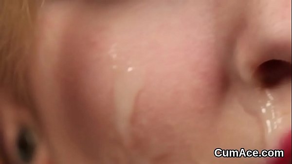 Wacky doll gets_sperm shot on her face swallowing all the jizm