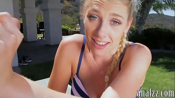 Hot blonde tries out anal sex outdoors 