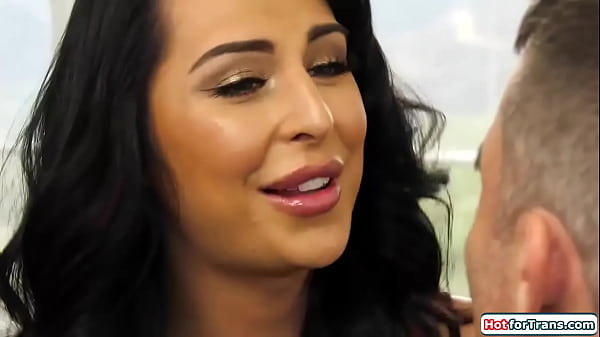 HotforTrans.com - Big tits shemale Chanel Santini kisses her bf and gets her tranny cock jerked.The tgirl gets a blowjob and deepthroats.The trans babe anal rides 