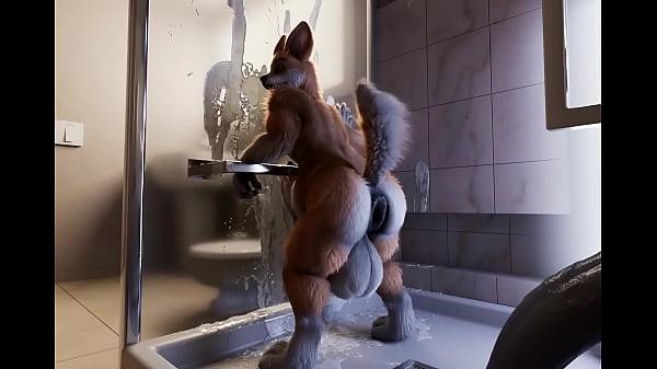 Furry quicando no dildo gigante 