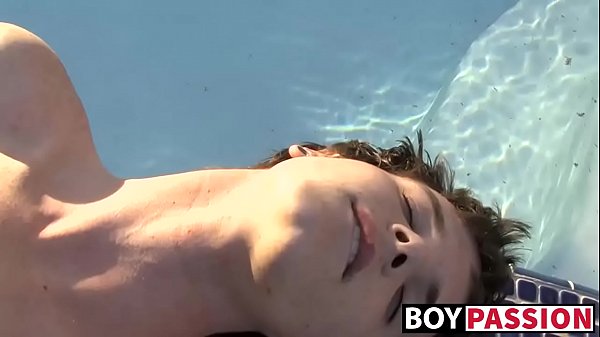 Skinny young gay stuffing massive dildo 