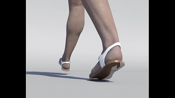 Giant lady stomping man inside flipflaps