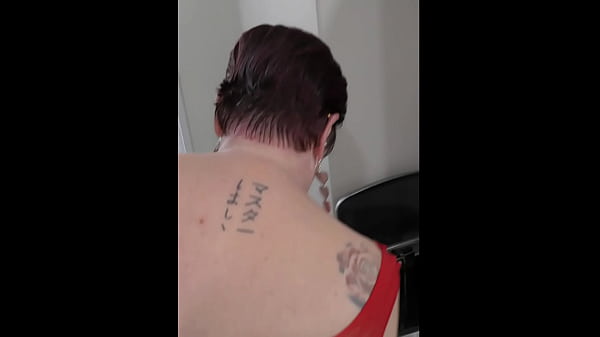 Public Kiwi slutty bitch carries out the rubbish wearing red fishnet mini dress in full view 