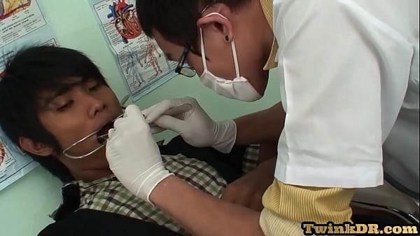 Skinny Asian patient mouth spermed after sex 