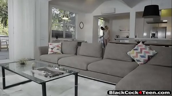 Blonde teen slut banged by black poolboy 
