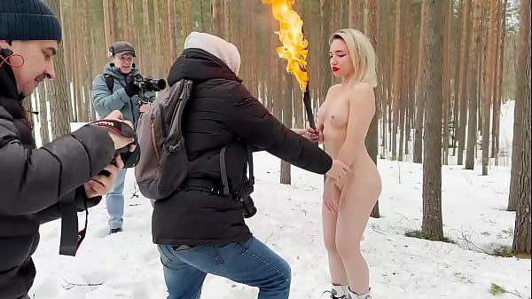 Nude Blonde With Torches thumbnail
