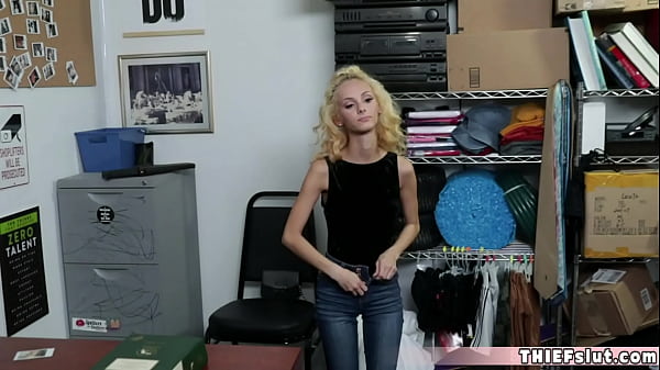 Extra small miniblond chick was shoplifting and caught