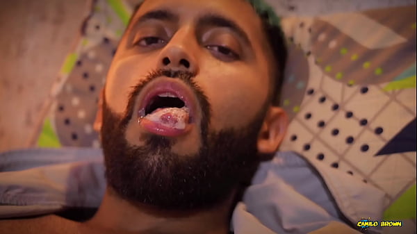 Play MP4 - Cameraman Helps Camilo Brown Masturbate His Big Uncut Cock Till He Shoots a Nice Load And Swallows His Own Cum