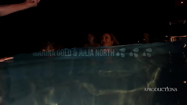 Night manager with marina gold and julia north in the pool 