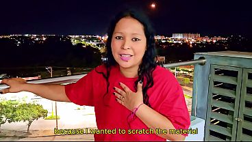 Transo com a professora do meu enteado na sacada do apartamento