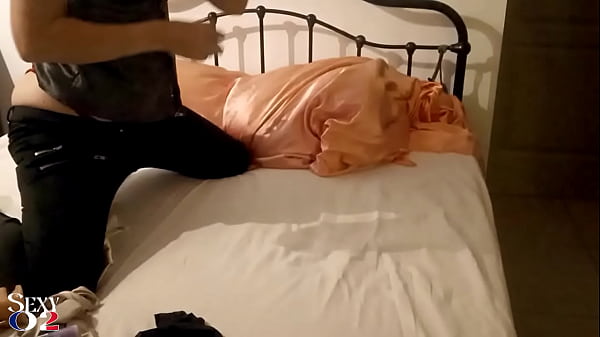 White amateur homemade couple satin lingerie panties clothed sex heels & stockings deep throat ass to mouth spanking