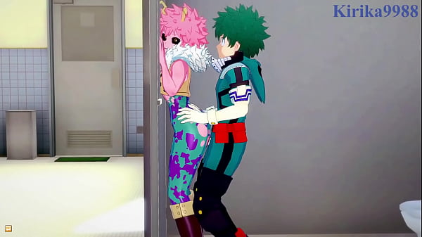 Mina ashido and momo yaoyorozu and izuku midoriya intense sex my hero academia hentai