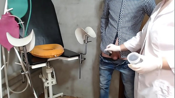 Mature nurse jerks off to extract sperm sample 