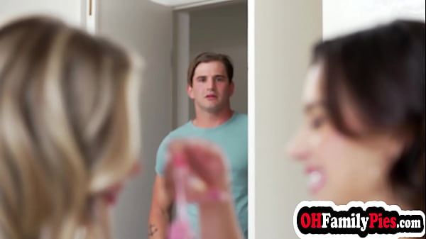 Sweet babes Aria Valencia and hot Haley Reed enjoyed rough pussy fucking after they sucked dick 