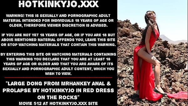 Large_dong from mrHankey anal_prolapseby Hotkinkyjo in red dress on the rocks