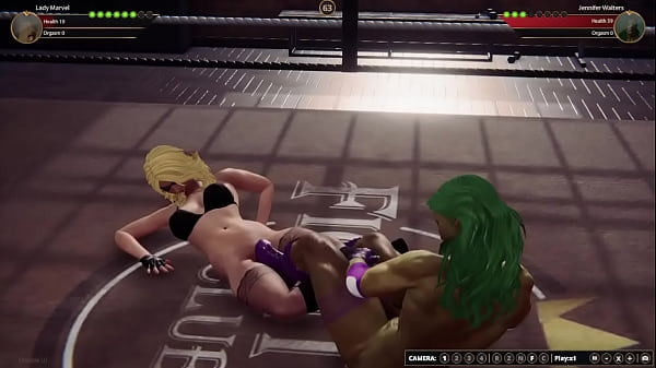 Lady marvel vs jennifer nf3d lesbian sexfight combat battle ring
