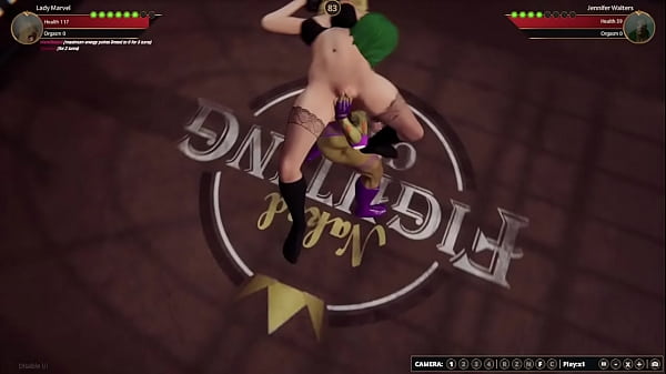 Lady marvel vs jennifer nf3d lesbian sexfight combat battle ring 