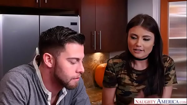 Adria Rae fucking in the couch with her small tits 