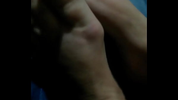 Footjob and toejob with green toenail polish 