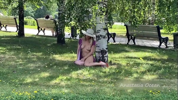 Beautiful girl shines tits walking_in public