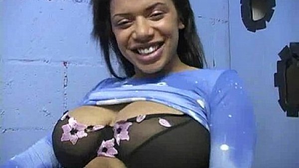 Ebony teen shows off her blowjob skills at gloryhole 30 