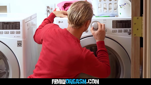 Joyful teens pranking their old men while doing home chores 