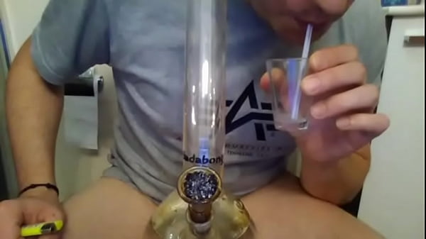 Smoking a and playing with cum