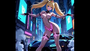 Princess peach cyberpunk version dance ai animation 