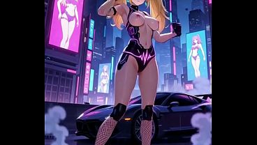 Princess peach cyberpunk version dance ai animation 