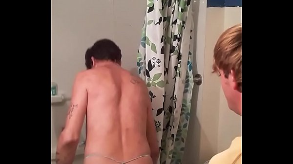 Getting dirty with friend before shower 
