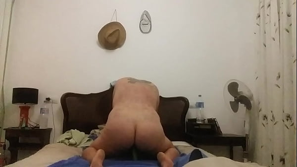 Taking big cucumber deep. Nice self fucking 