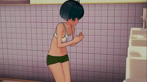 Girl pissing in boy's toilet 