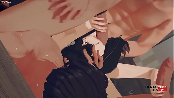 Play MP4 - Kaiju n8 Hentai - Mina Ashiro in an orgy&comma; sucking and jerking off two dicks while getting fucked