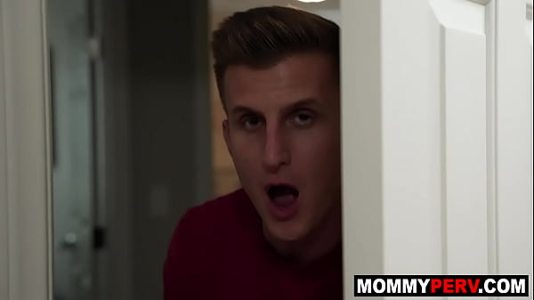 Stepsonpeeps on masturbating stepmom then fucks her