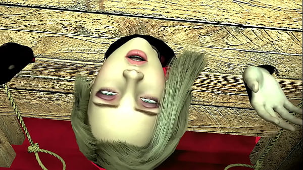 Girl in_Wooden HandcuffsIs Taking a Giant Ork Cock